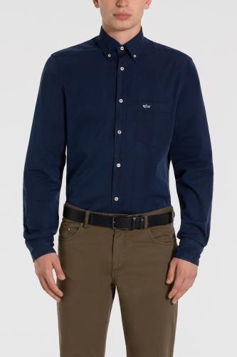 Paul&Shark ανδρικό πουκάμισο denim με κεντημένο logo - C0P3002 Μπλε 41